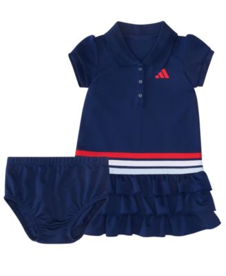 Baby Girls' Ruffle Short-Sleeve Polo Dress and Bloomers, 2-Piece Set