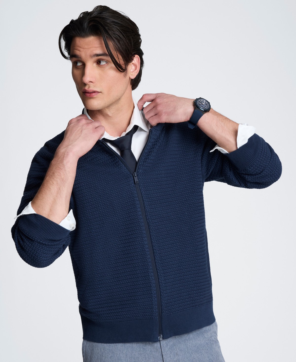 Мужские Kenneth Cole Men's Slim-Fit Bomber Sweater — фото 1