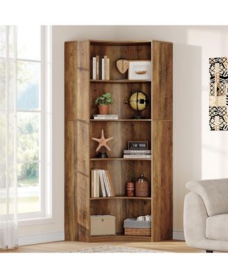 6-Tier Corner Bookshelf, 70.9" Tall