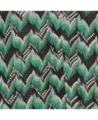 Women's Multicolored Zig Zag Lurex Knit Button Front Cardigan