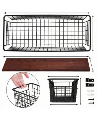 4-Pack Metal Wire Wall Basket with Handles for Kitchen, Bathroom, Entryway