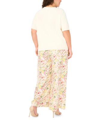 Plus Size Wide-Leg Elastic Waist Pants