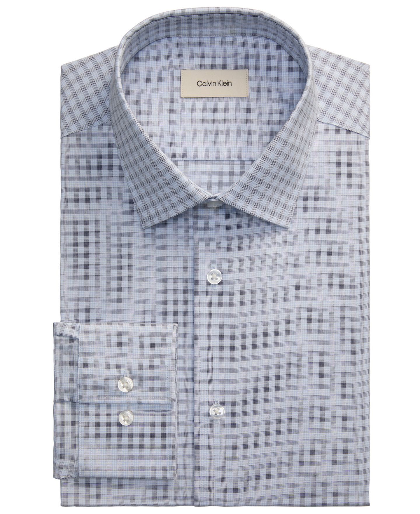 Мужская рубашка Calvin Klein Refined Cotton Stretch Shirt, Slim Fit, цвет: Синий — фото 5