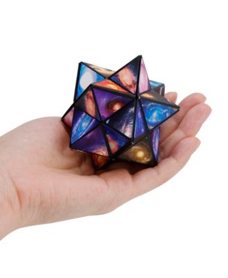 2-in-1 Galaxy Split Magic Cube, Transformable Fidget Toy, Morphs into Star & More