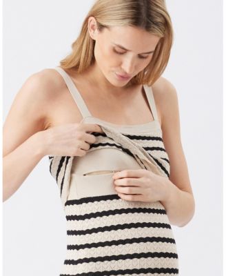 Maternity Ripe Pointelle Knit Nursing Dress