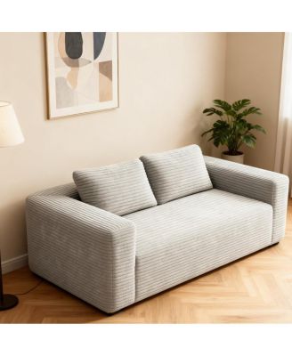 Sofa in a Box Memory Foam 2-Seater Corduroy Couch, Easy Transport