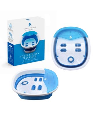 The Ultimate Relaxation Trio: Wooden Foot Massager, Collapsible Wireless Footbath, & Portable Handheld Massager