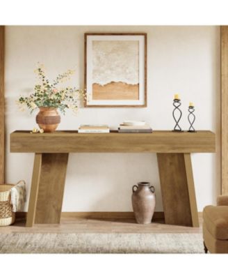 70.9-Inch Long Console Table, Farmhouse Narrow Entryway Table Behind the Couch