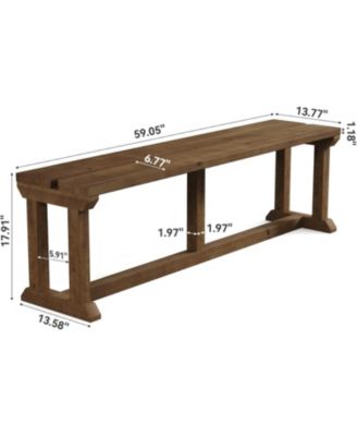 59" Farmhouse Entryway Bench, Bed Seat