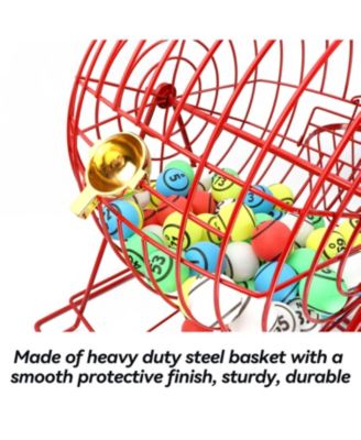 Bingo Game Set with Jumbo Bingo Cage and 1.5" Ping Pong Size Bingo Balls, Plastic Master Board