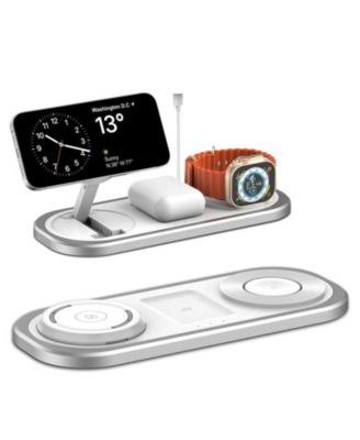Foldable Wireless Charger with Charging Port - Magnetic 3-in-1 Charging Station, Watch and Earphone for Desktop