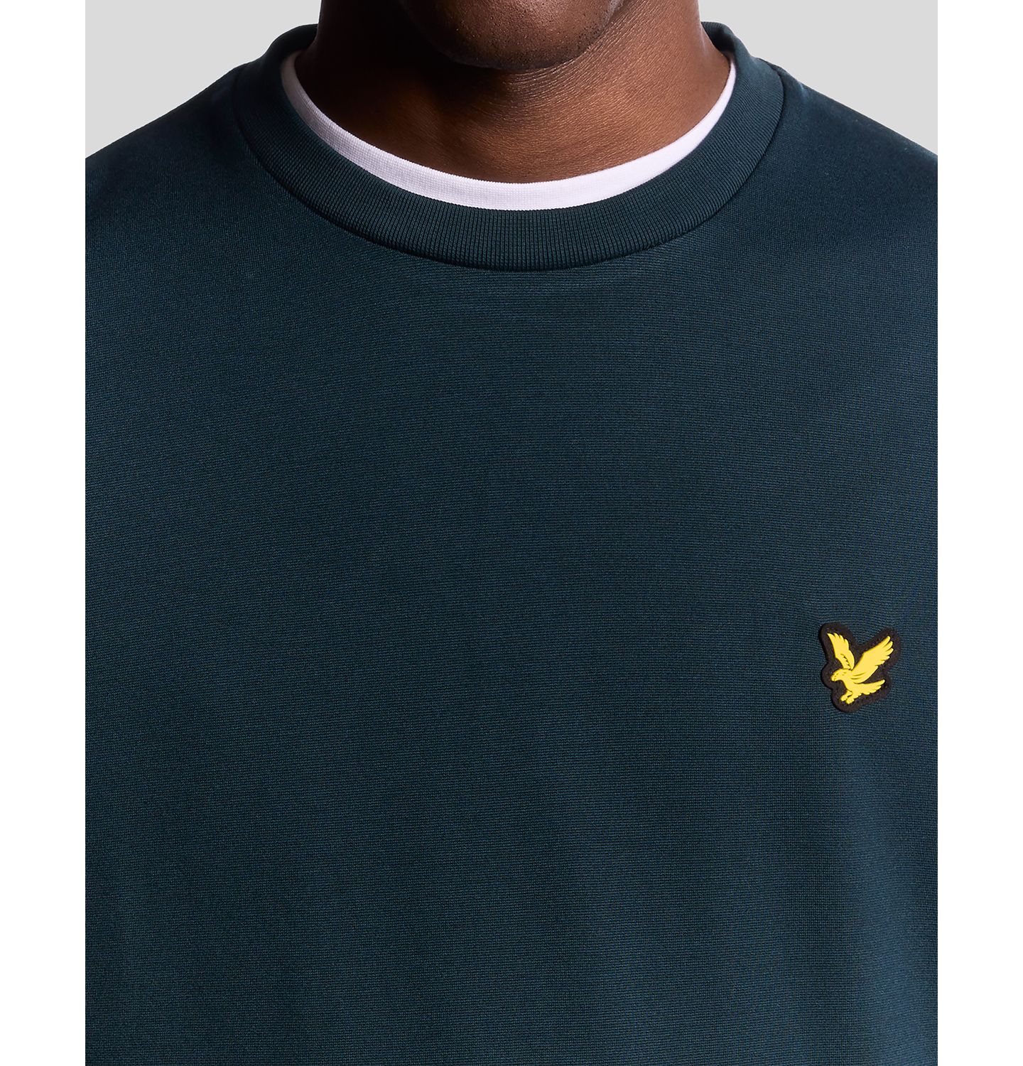 Мужской флисовый свитшот Lyle & Scott Fly с круглым вырезом и длинным рукавом, цвет: Тёмный тёмно-синий — фото 3