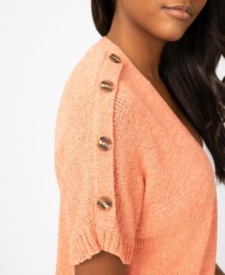 Petite Button Shoulder Flyaway Cardigan Sweater