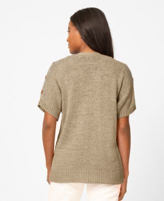 Petite Button Shoulder Flyaway Cardigan Sweater