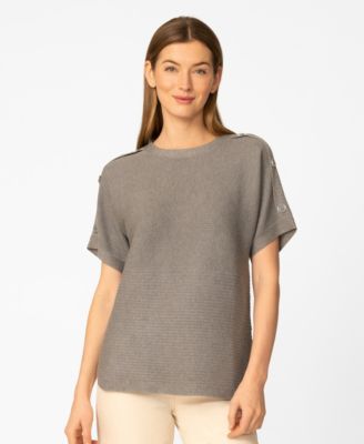 Women's Vertical Rib Sweater Knit T-Shirt