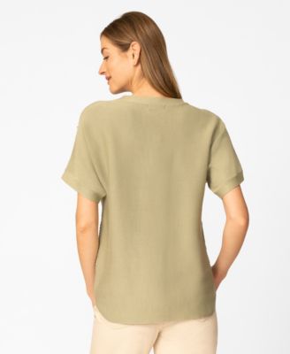 Women's Vertical Rib Sweater Knit T-Shirt