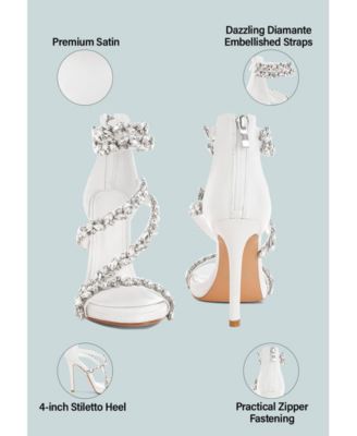 Womens Korna Diamante Embellished Stiletto Heel Sandals