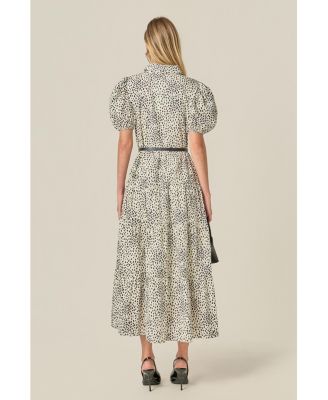 Women's Print Button Up Maxi Dress