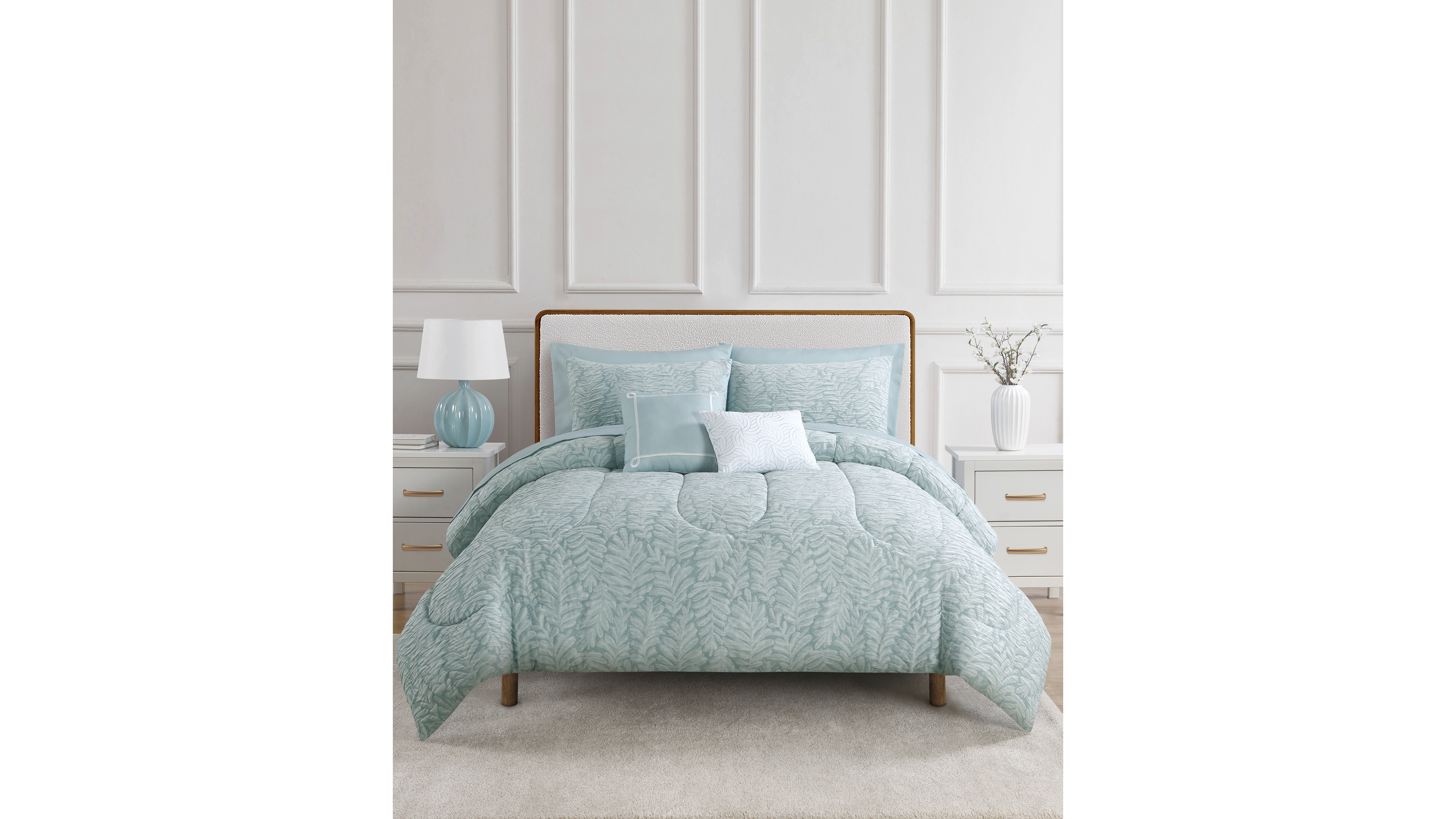 Enchante Accessories 9-Pc. Reversible Jacquard Microfiber Comforter Set, King, Created for Macy's