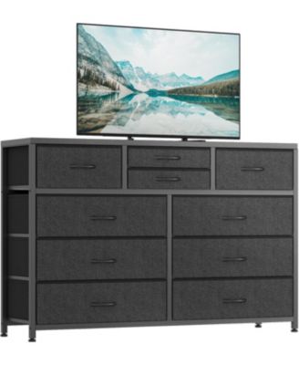 10 Drawers Fabric Dressers for Bedroom, Modern Chest of Drawers, 45" Wide TV Stand Dressers