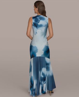 Women's Cowl Neck Floral Gown