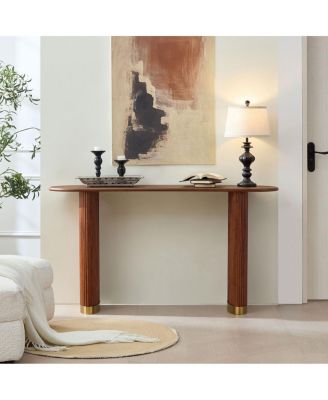 Narrow Console Table with Stainless Steel Legs, Modern Design