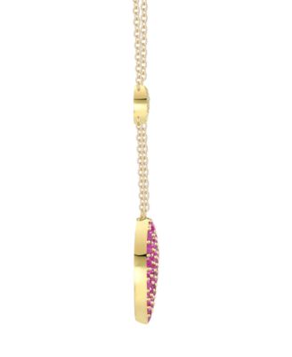 Ruby (1-1/2 ct. t.w.) & Diamond (1/20 ct. t.w.) Heart Pendant Necklace in 14k Yellow Gold