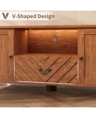 TV Stands for Living Room, White Entertainment Center with Led Lights, Television Stands for 65 in Tv