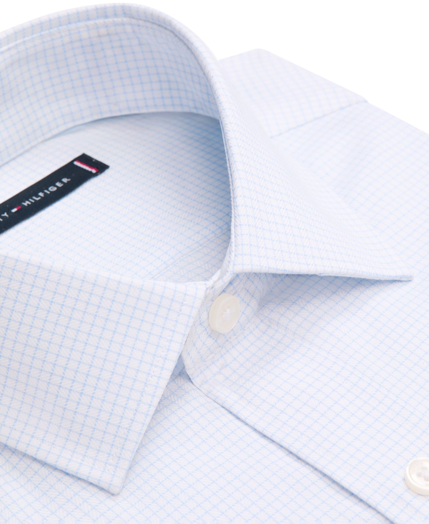 Мужская рубашка Tommy Hilfiger TH Flex Twill Shirt, Slim Fit, цвет: Синий, вариант 1 — фото 5