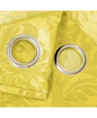 Dixon Embossed Damask Pattern Blackout Grommet Panel - 52x90", Yellow