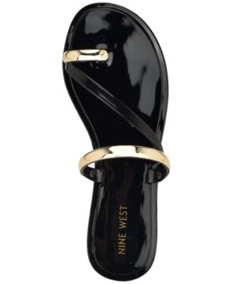 Women's Seashell Ornamented Toe Ring Flat Sandals