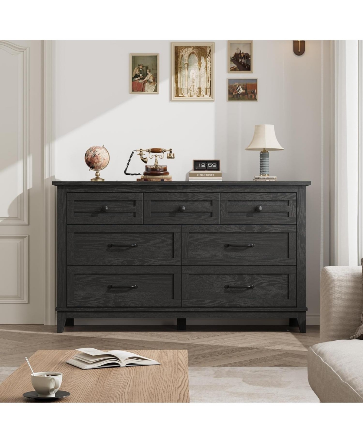 gaomon 7 Dresser for Bedroom, 54 Wide Drawer with Storage Freestanding, Wooden Closet Chest Living Room, Entryway