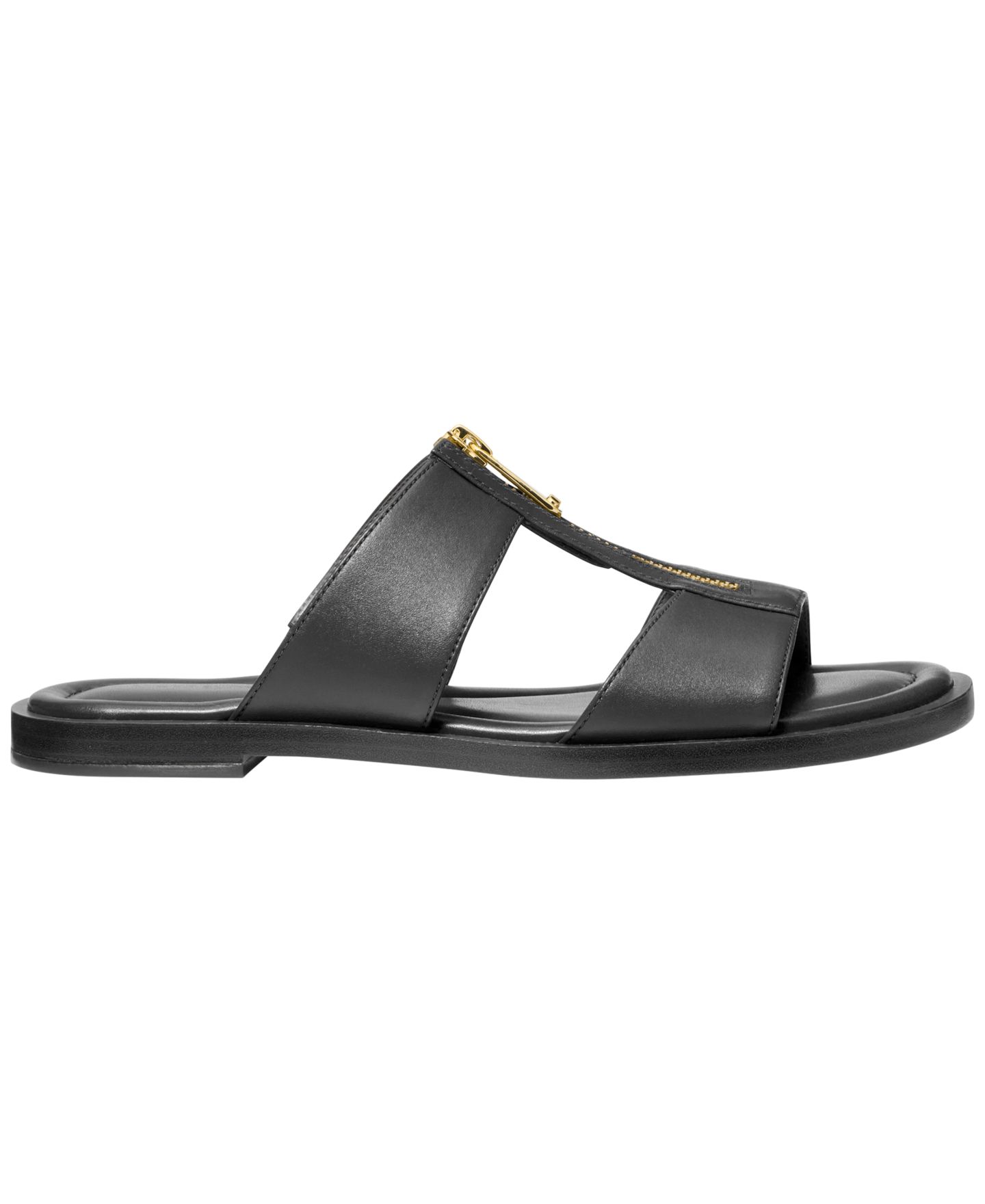 Женские сандалии MICHAEL Michael Kors Berkley Slip-On Flat, цвет: Чёрный кожаный — фото 2