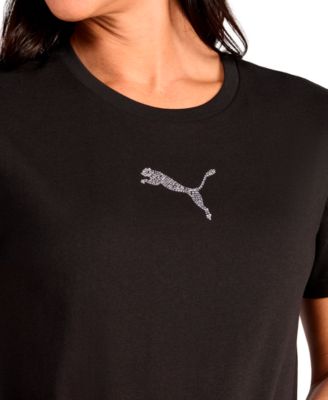 Women's Rhinestone Cat T-Shirt