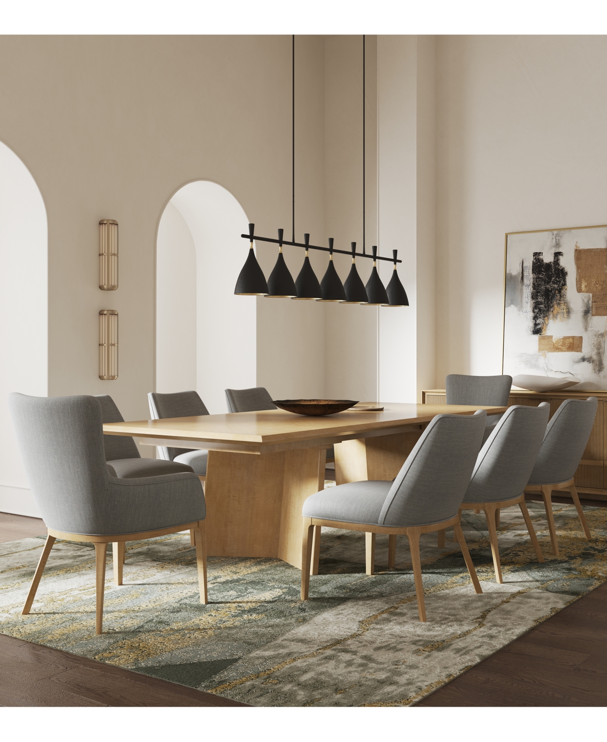 Loft 9-Pc. Wood Rectangle Dining Set (Table, 6 Side Chairs, and 2 Arm Chairs)