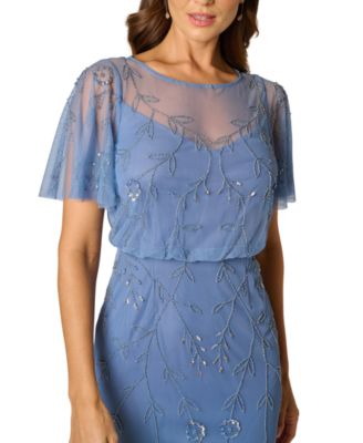 Women's Beaded Boat Neck Ball Gown