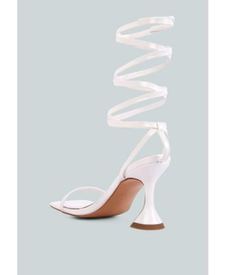 Women's Lewk Strappy Tie Up Spool Heel Sandals