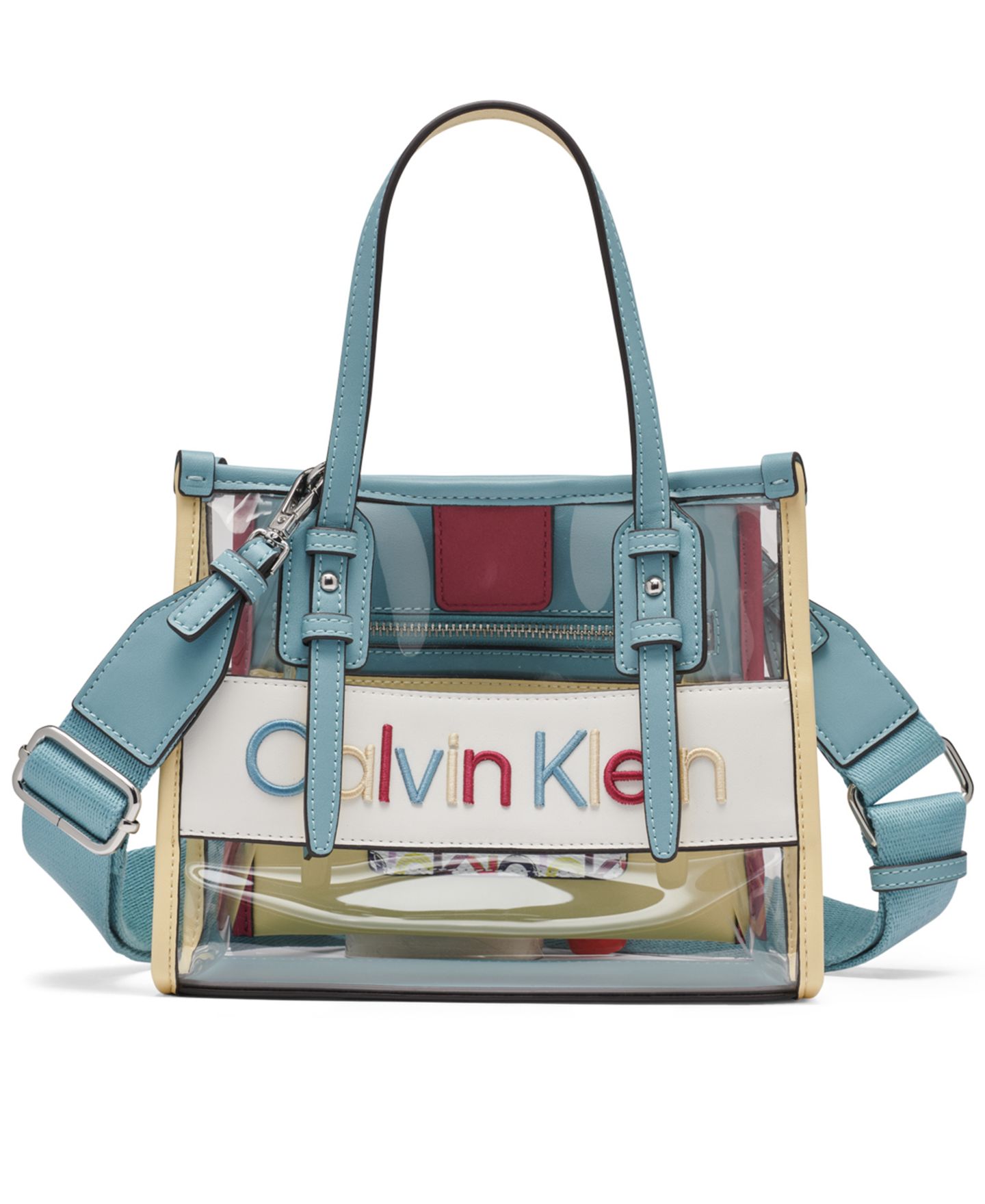 Женская сумка Calvin Klein Modern Essentials Clear Crossbody with Web Strap, цвет: Прозрачный / Разноцветный — фото 1