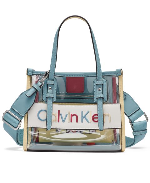Женская сумка Calvin Klein Modern Essentials Clear Crossbody with Web Strap, цвет: Прозрачный / Разноцветный