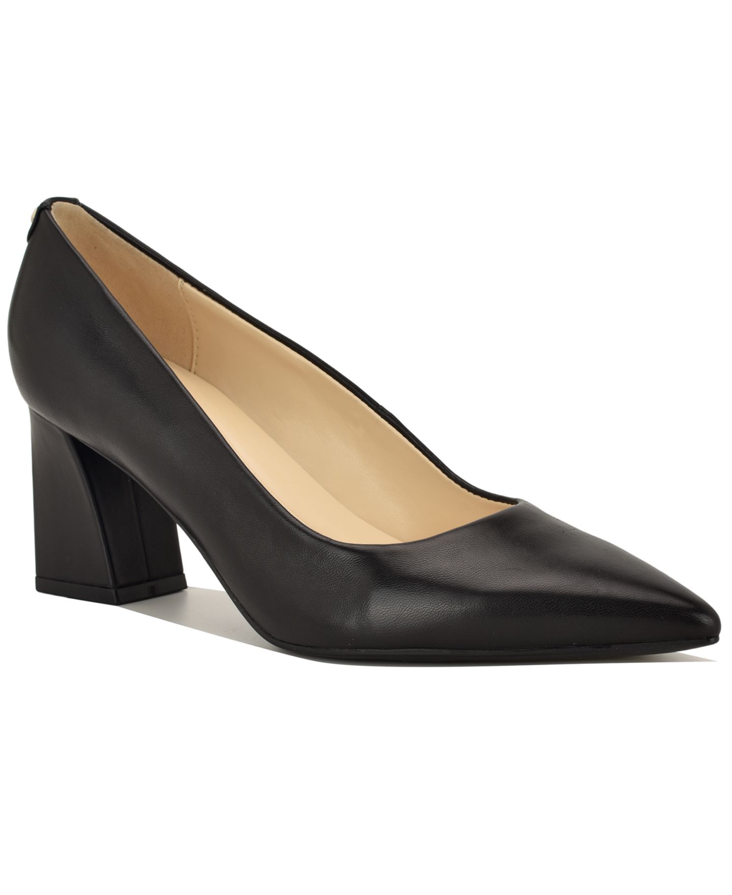 Женские туфли Nine West Kalore 9X9 Block Heel Dress Pumps, цвет: Чёрный кожаный — фото 1