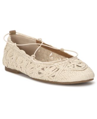 Lucky Brand Women's Tennyr Laced Raffia Ballet Flats - Macy's