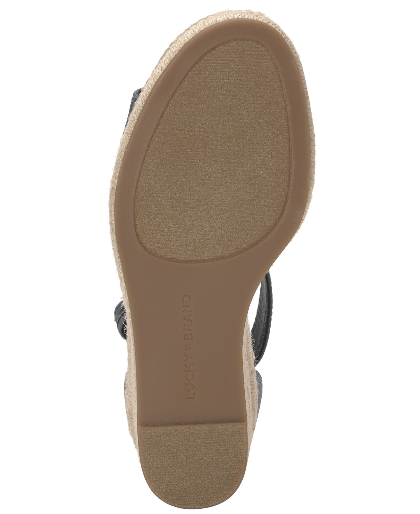 Женские сандалии Lucky Brand Cyleste T-Strap Espadrille Wedge, цвет: Тёмно-синий холщовый — фото 5