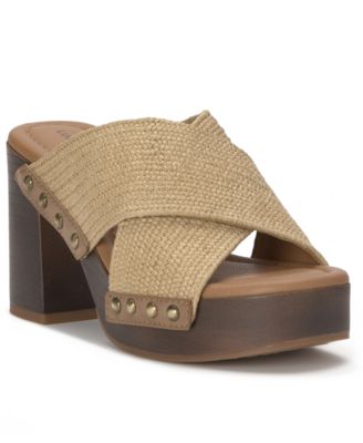 Women's Casyna Criss-Cross Wood Platform Sandals