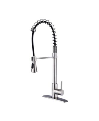Kitchen Faucet, with Pull Down, Sprayer Single Hole Stainless Steel Sink Faucet, for Farmhouses, RV, Laundry Room, Outdoor, and Campers
