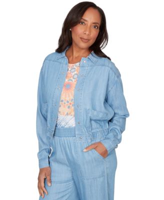 Petite Beachcomber Casual Elastic Shirt Jacket