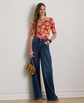 Petite Judy Floral Boat Neck T-Shirt