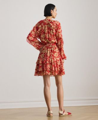 Petite Jalalie Print Ruffle-Trim Tiered Dress
