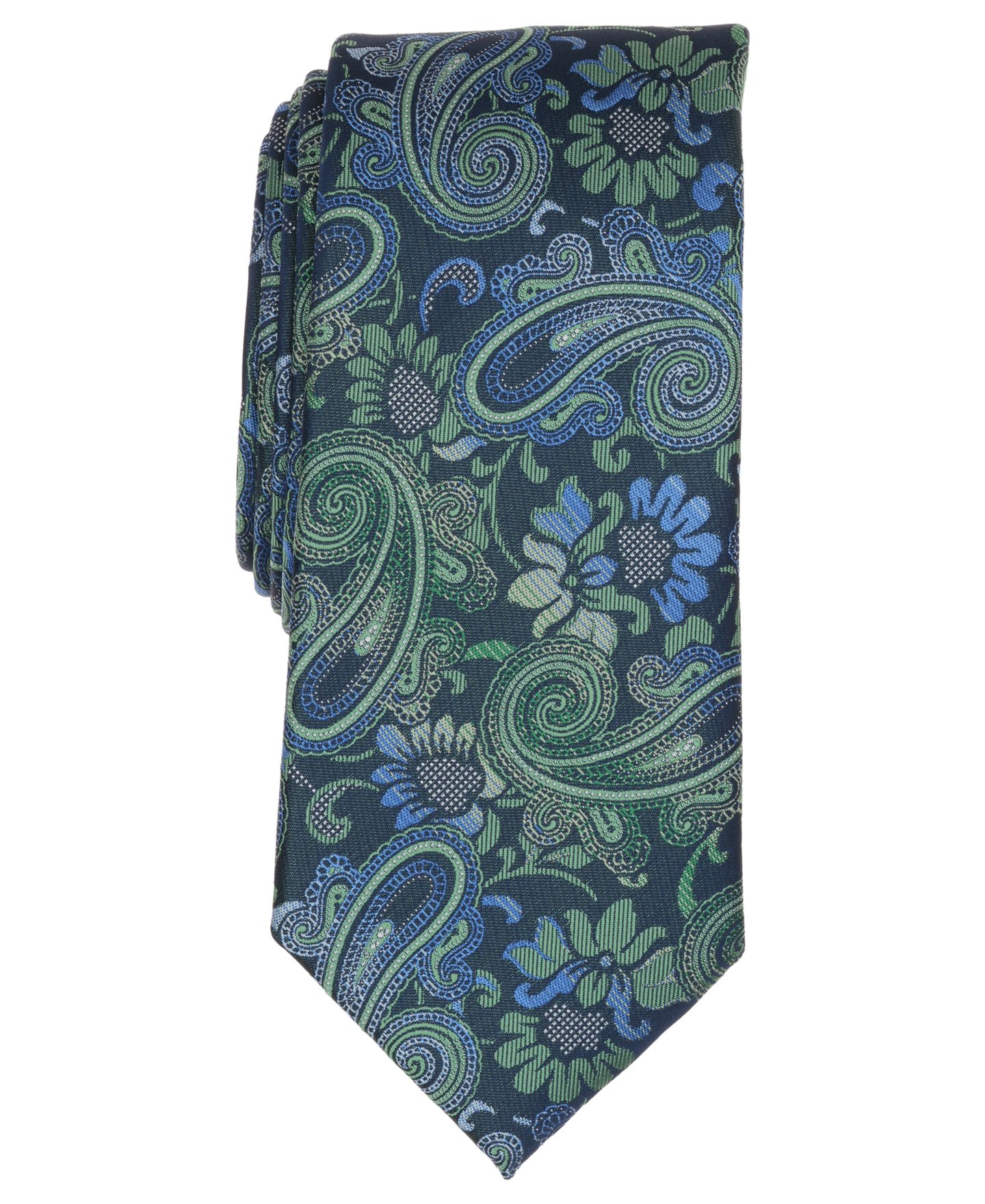 Мужской галстук Perry Ellis Moreno Paisley Tie, цвет: Зелёный — фото 1