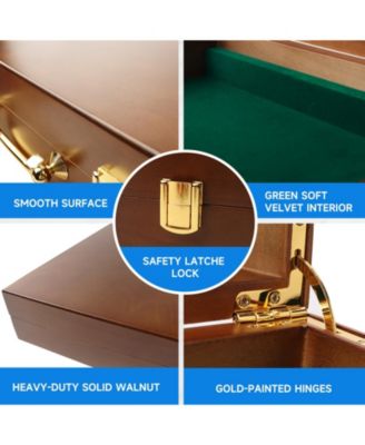 Casino Wooden Poker Chip Case with Wooden Chip Trays for Casino Nights 300 Pieces