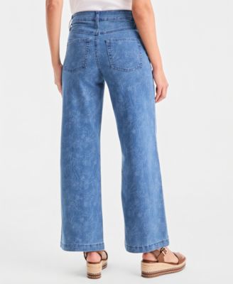 Petite High-Rise Printed 5 Pocket Jeans